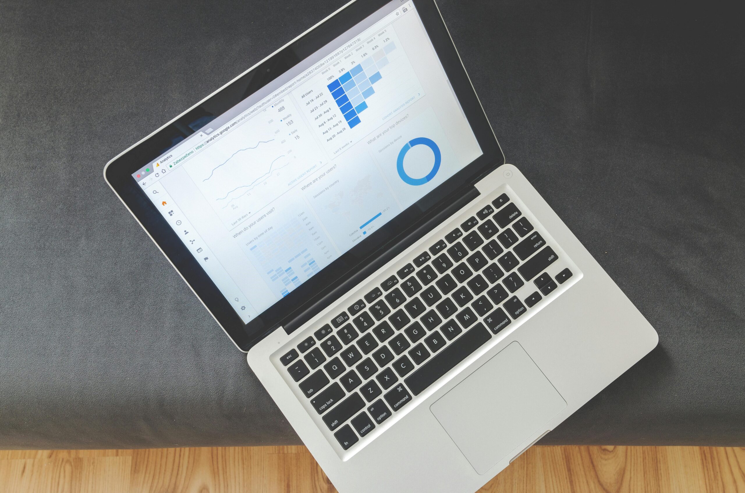 image of laptop with graph