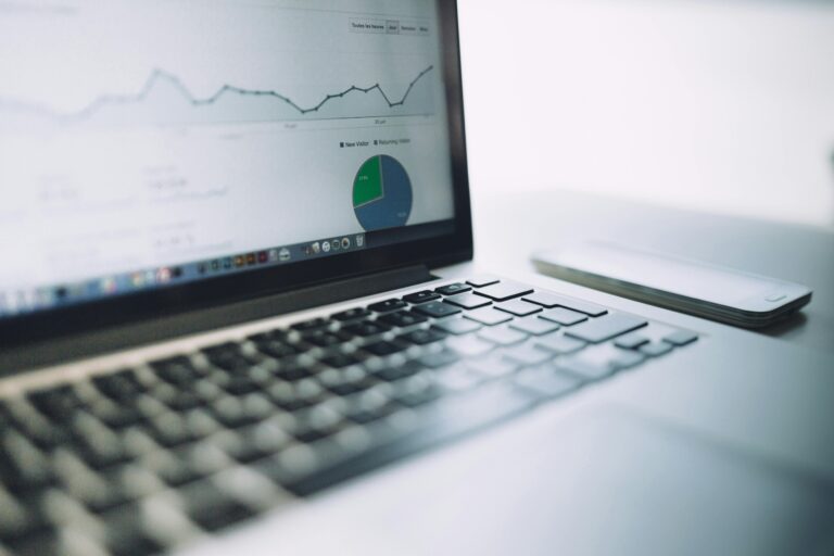 Photo of laptop with graph