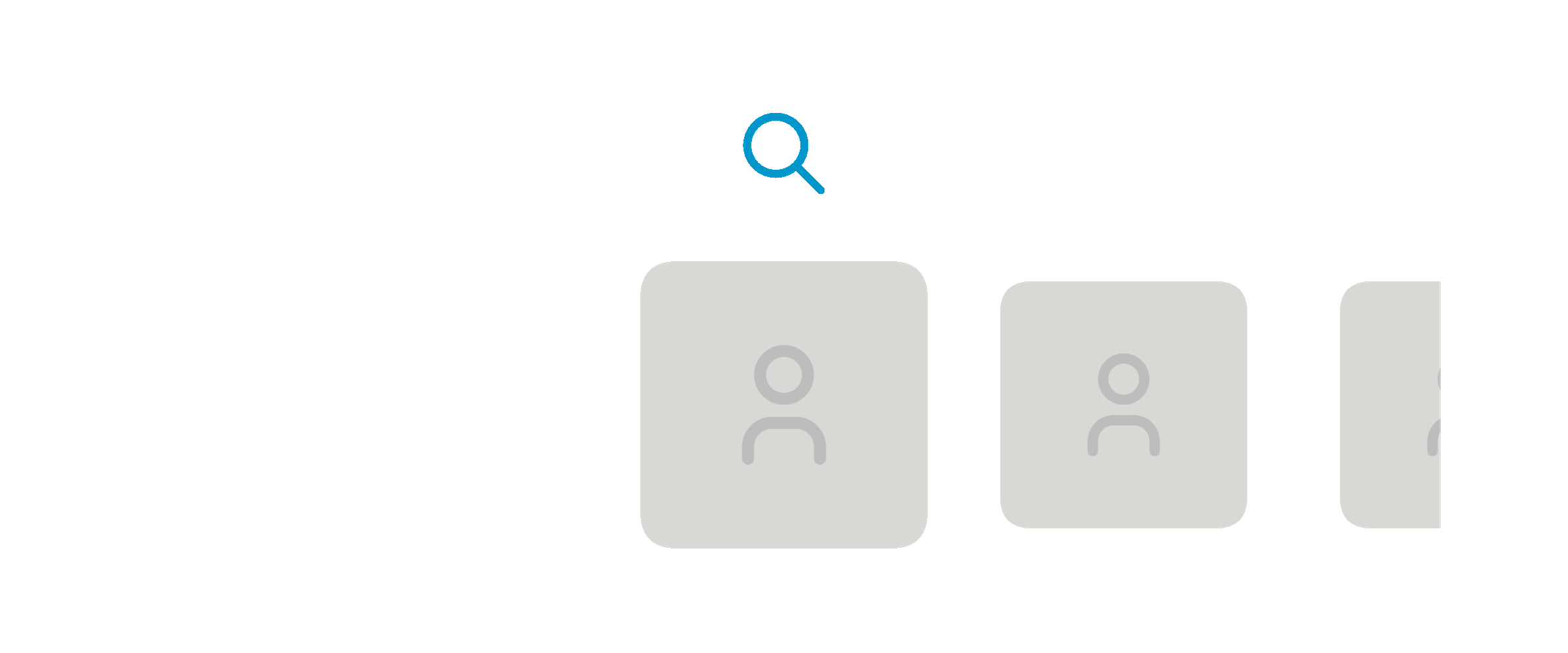 manual-review-swipe-v3 Animation of a search scanning customer profiles one at a time and marking each teal, orange or red by review outcome
