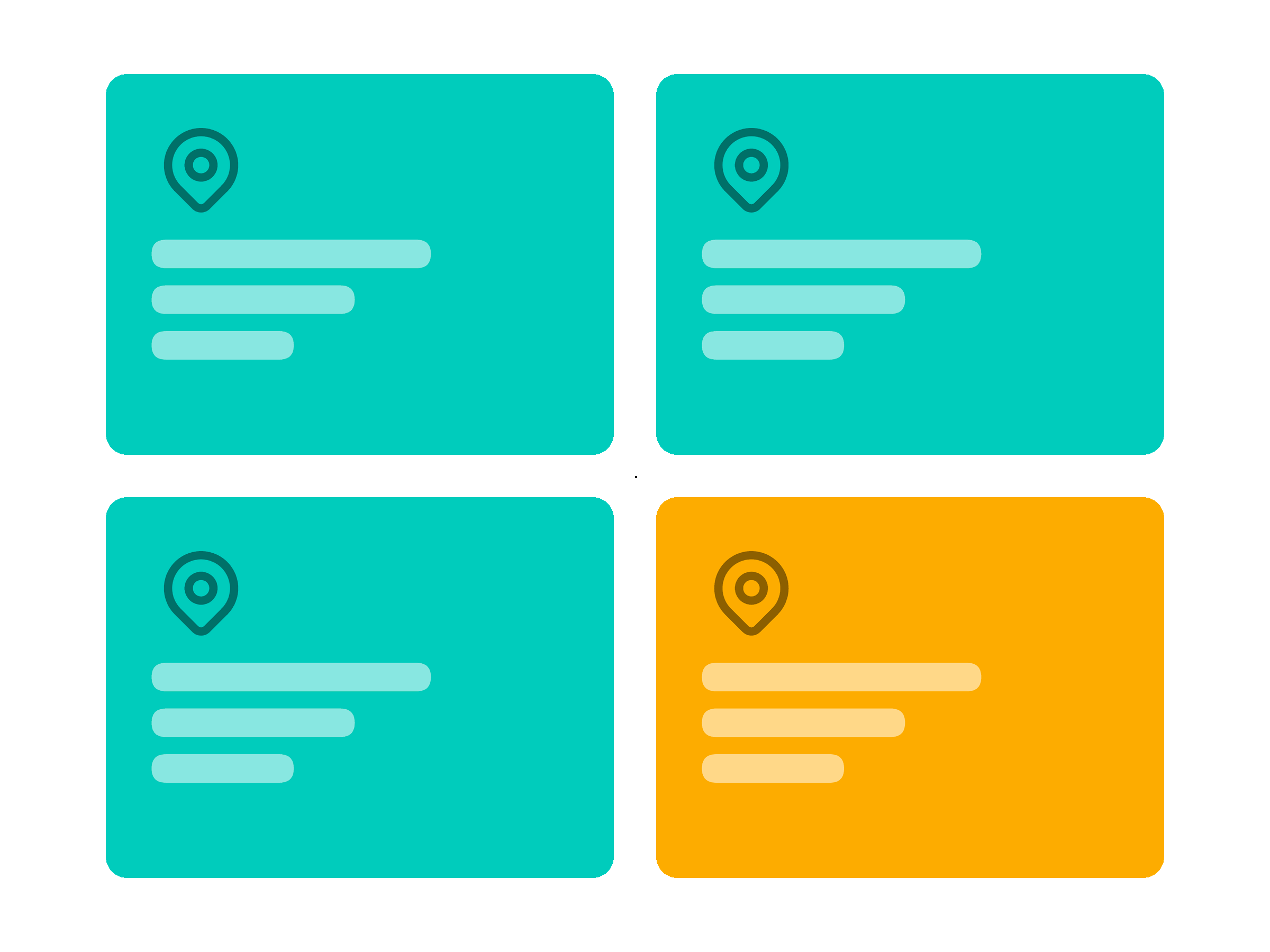 Animation zooming from regional portfolio cards down to individual businesses, highlighting a single at-risk merchant